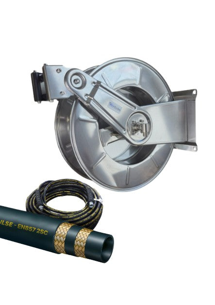 Maxflow 20Mtr Stainless Steel Retractable Reel with Hose